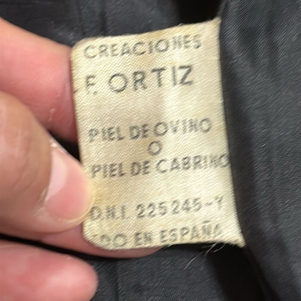 (P2) F.ORTIZ, creation Vintage 80s goatskin jacket in black oversized - Picture 15 of 15